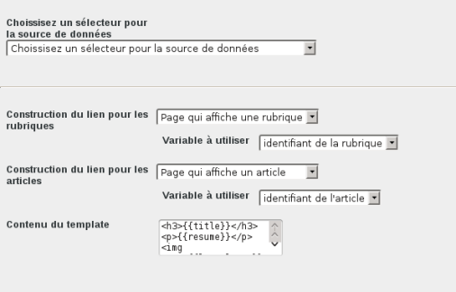 Création d'un cadre rubrique